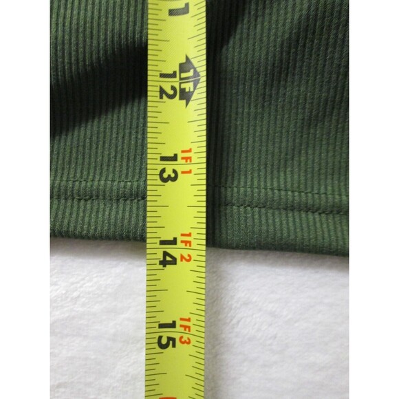 CIDER Green Crop Top M Front Knot Rib Knit Sleeveless Polyester Spandex 19-433 - Picture 8 of 9